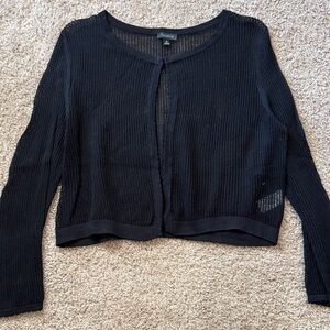 Talbots Charcoal Open-Knit Cardigan